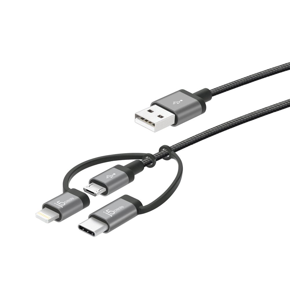 j5 3in1 Charging Sync Cable Lighting+TypeC+Micro [JMLC11R]