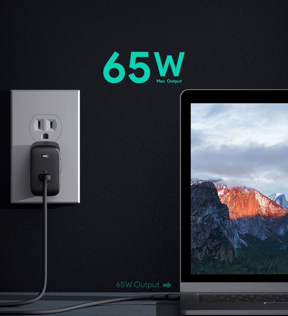 Aukey 65W PD Dual USB-C Wall Charger PA-B4