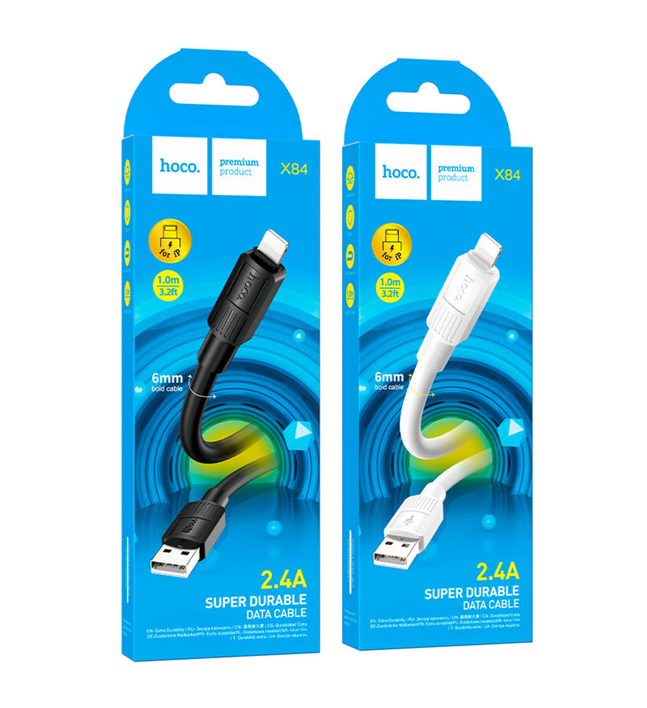 Hoco X84 Solid Charging Data Cable (Lighting)