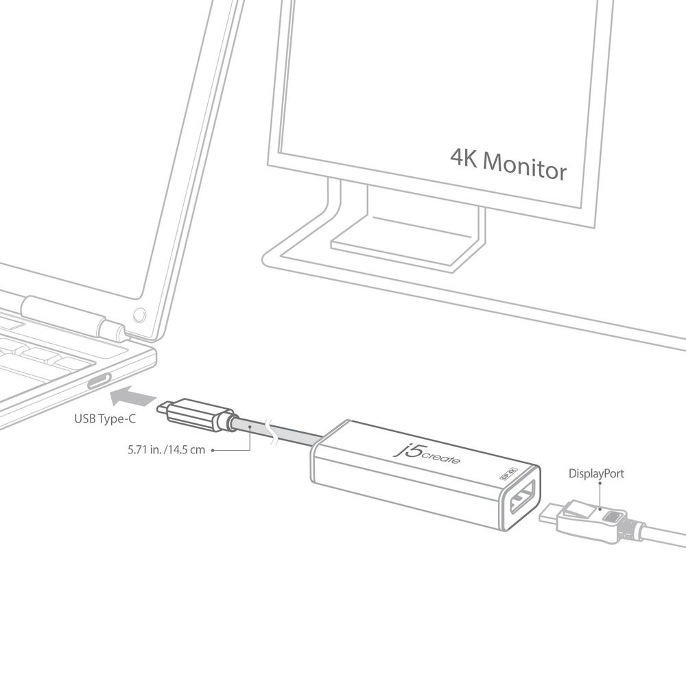 j5 USB-C to 4K Display Port [JCA140]