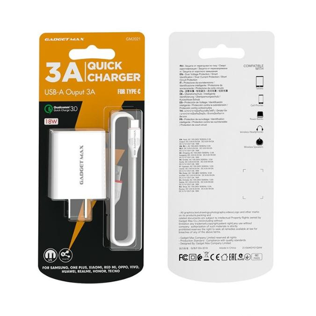 Gadget Max GM2021 Quick Charger 3A (Type-C)