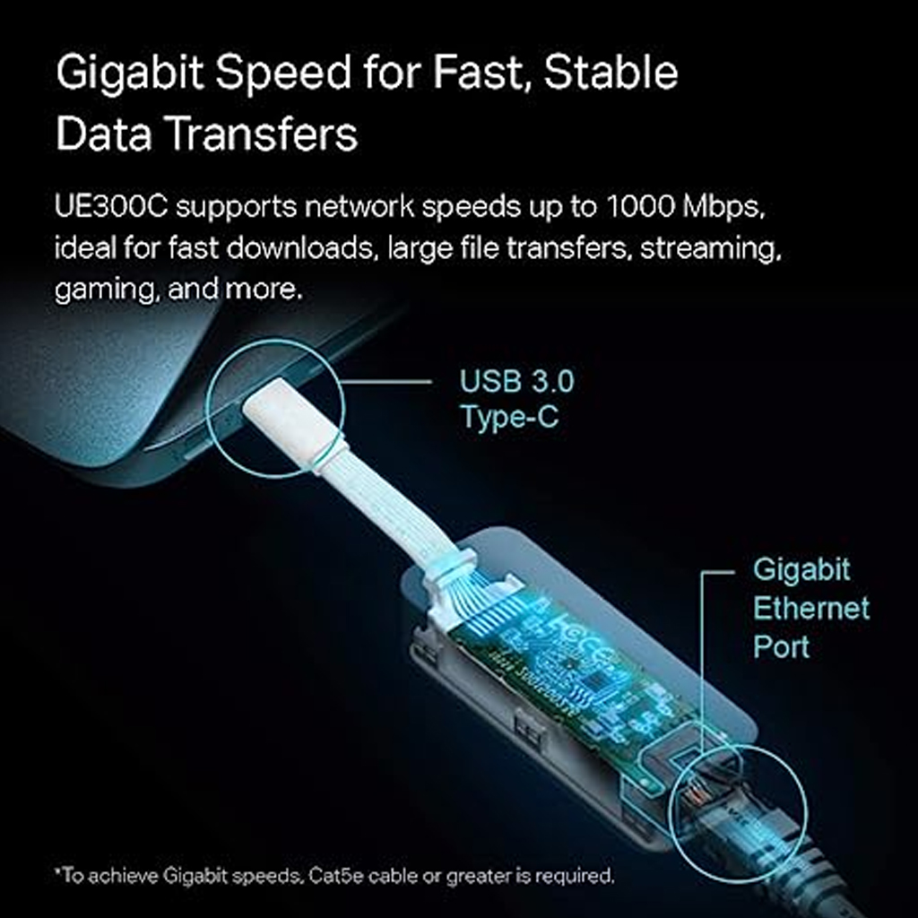 TP-Link USB-C to Gigabit Ethernet Network Adapter UE300C