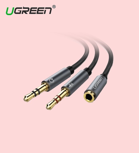 [6957303828999] UGreen 3.5mm Female to 2 Male Audio Cable Aluminum Case (20899)