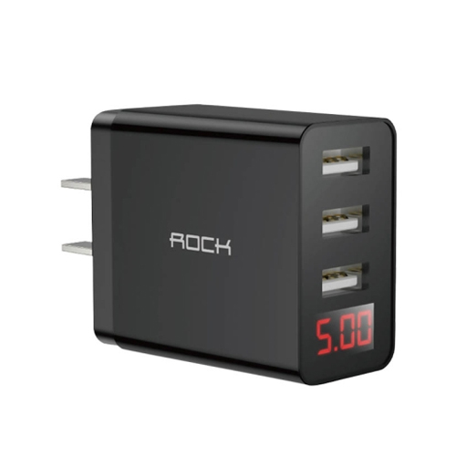 Rock T14 Pro 3-Port Digital Display Travel Charger
