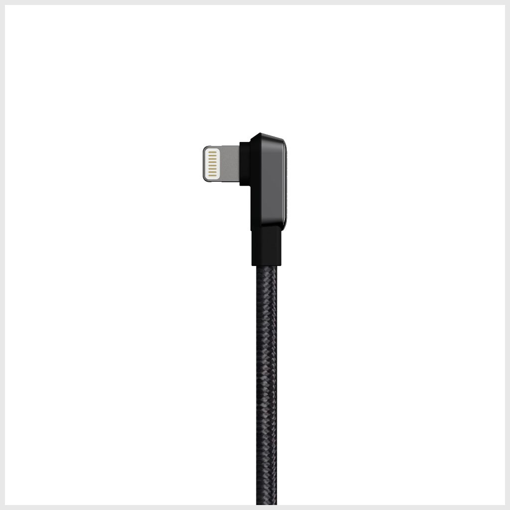 Black Shark Right-Angle Lightning to USB-A Cable