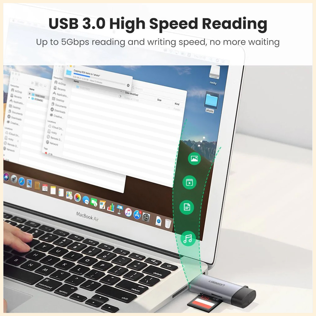 UGreen CM185 USB-C/ USB-A Card Reader (50706)
