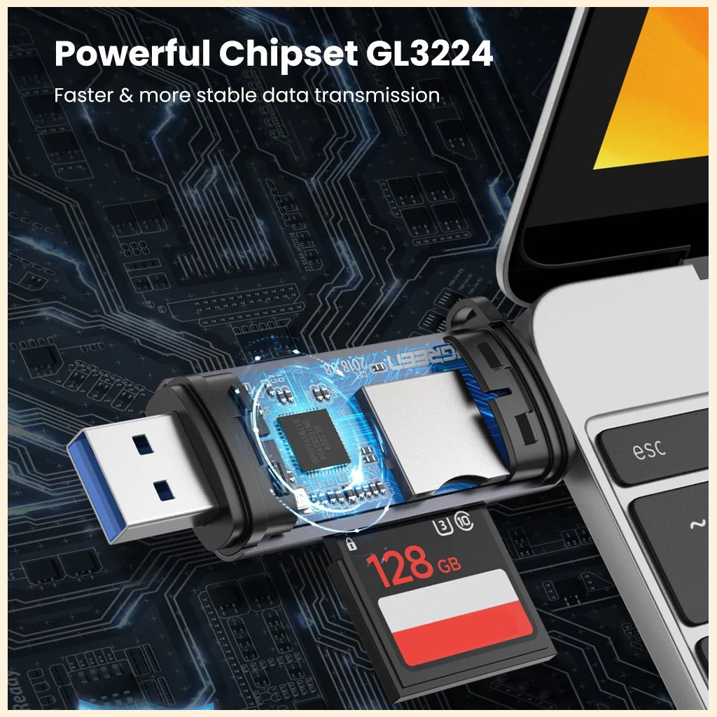 UGreen CM185 USB-C/ USB-A Card Reader (50706)
