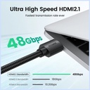 UGreen HDMI Cable 8K Braided Nylon 1m (40178)
