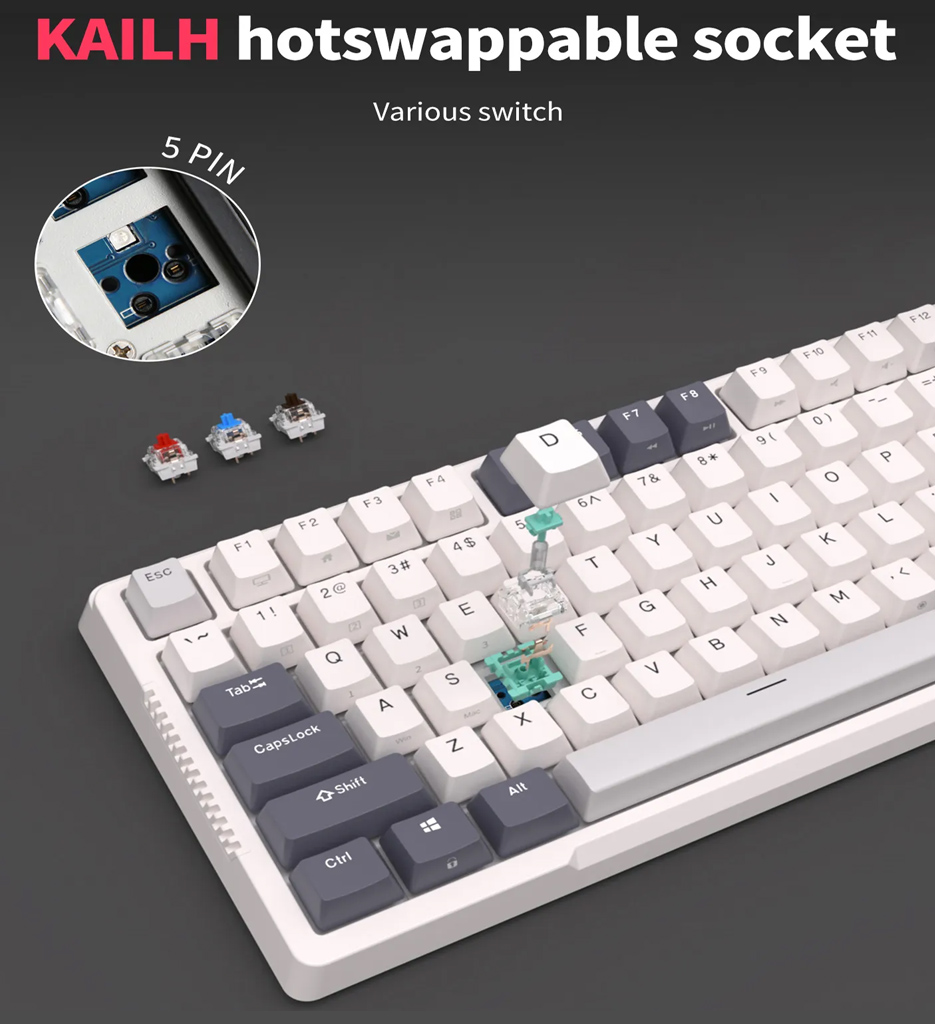Royal Kludge RK-H81 Tri-Modes Mechanical Keyboard (Brown Switch)