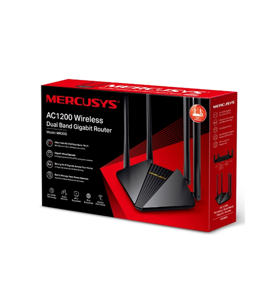 Mercusys MR30G Gigabit Router AC1200 Wireless Dual Band