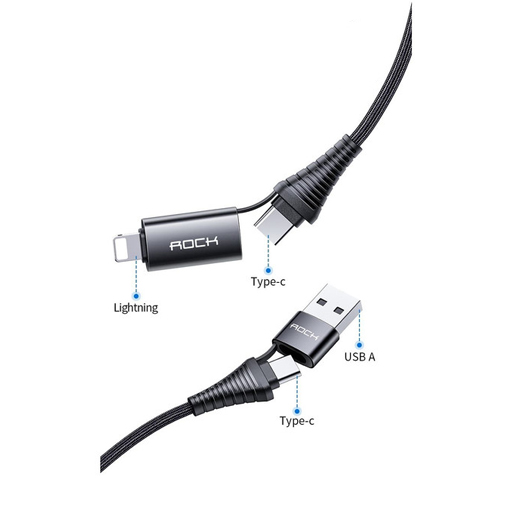 Rock Fast Charge &amp; Sync Cable 4in1 R12 (Type-C)