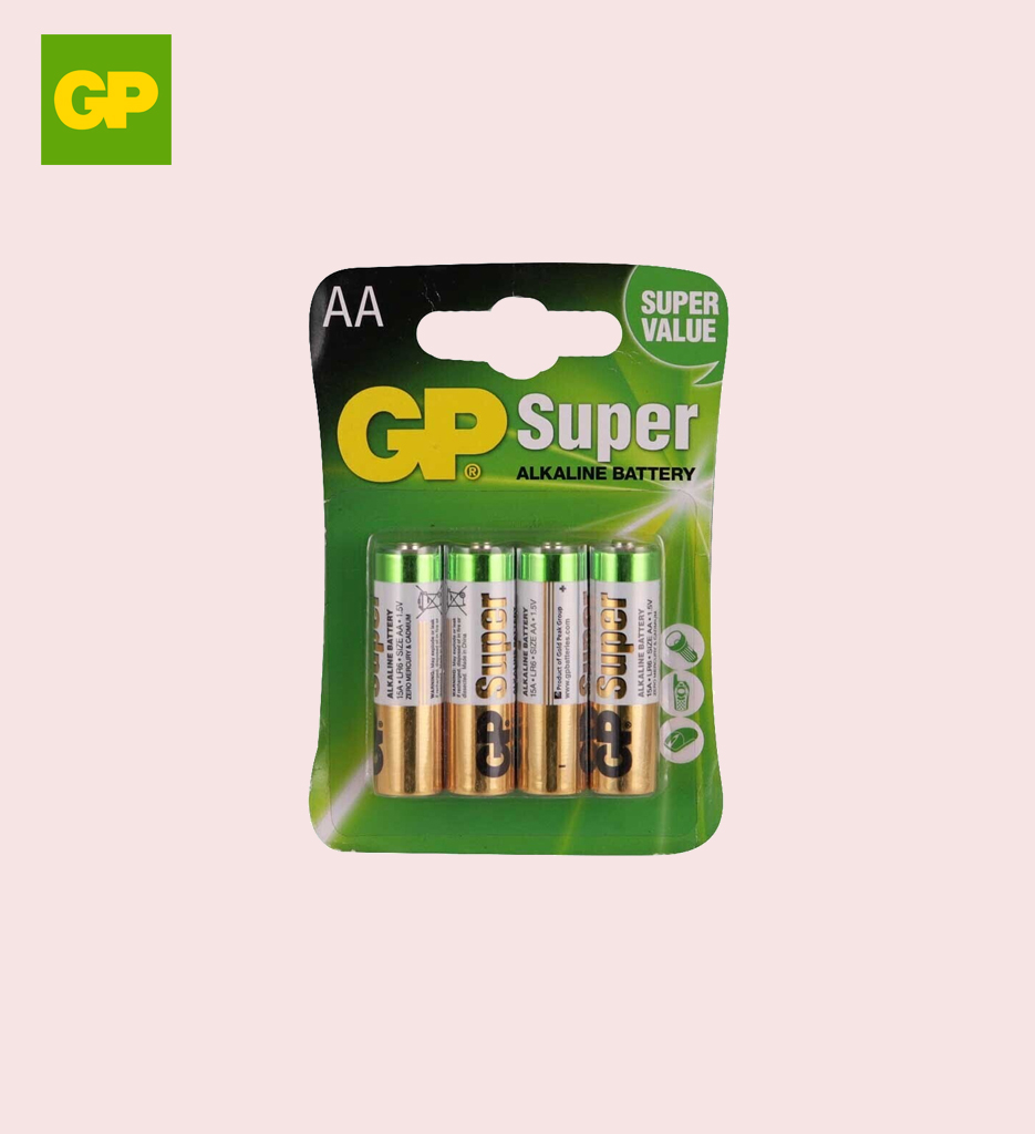 GP Super Alkaline Battery AA (1x4pcs) Card