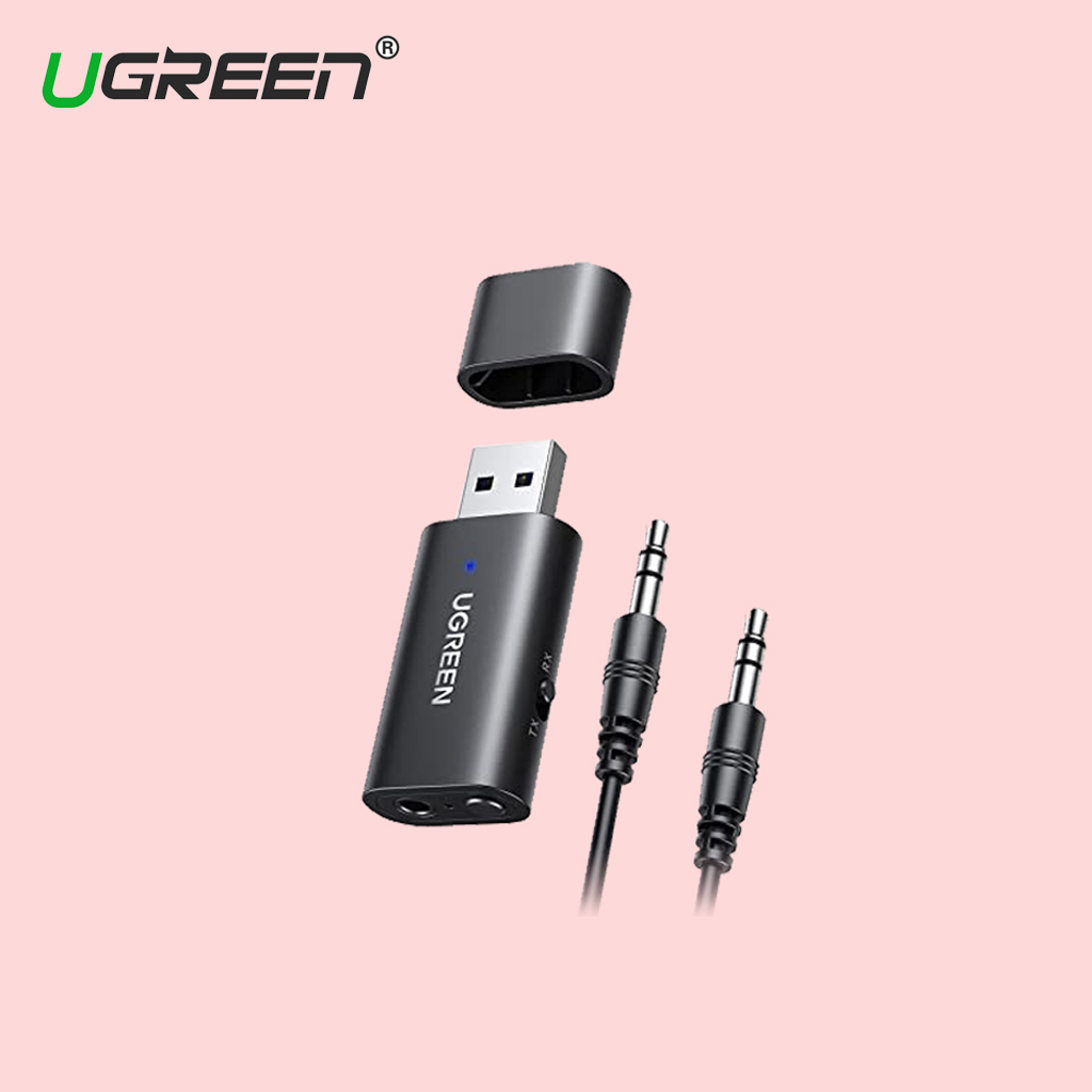UGreen USB 2.0 to 3.5mm Bluetooth Transmitter Receiver Adapter with Audio Cable CM523