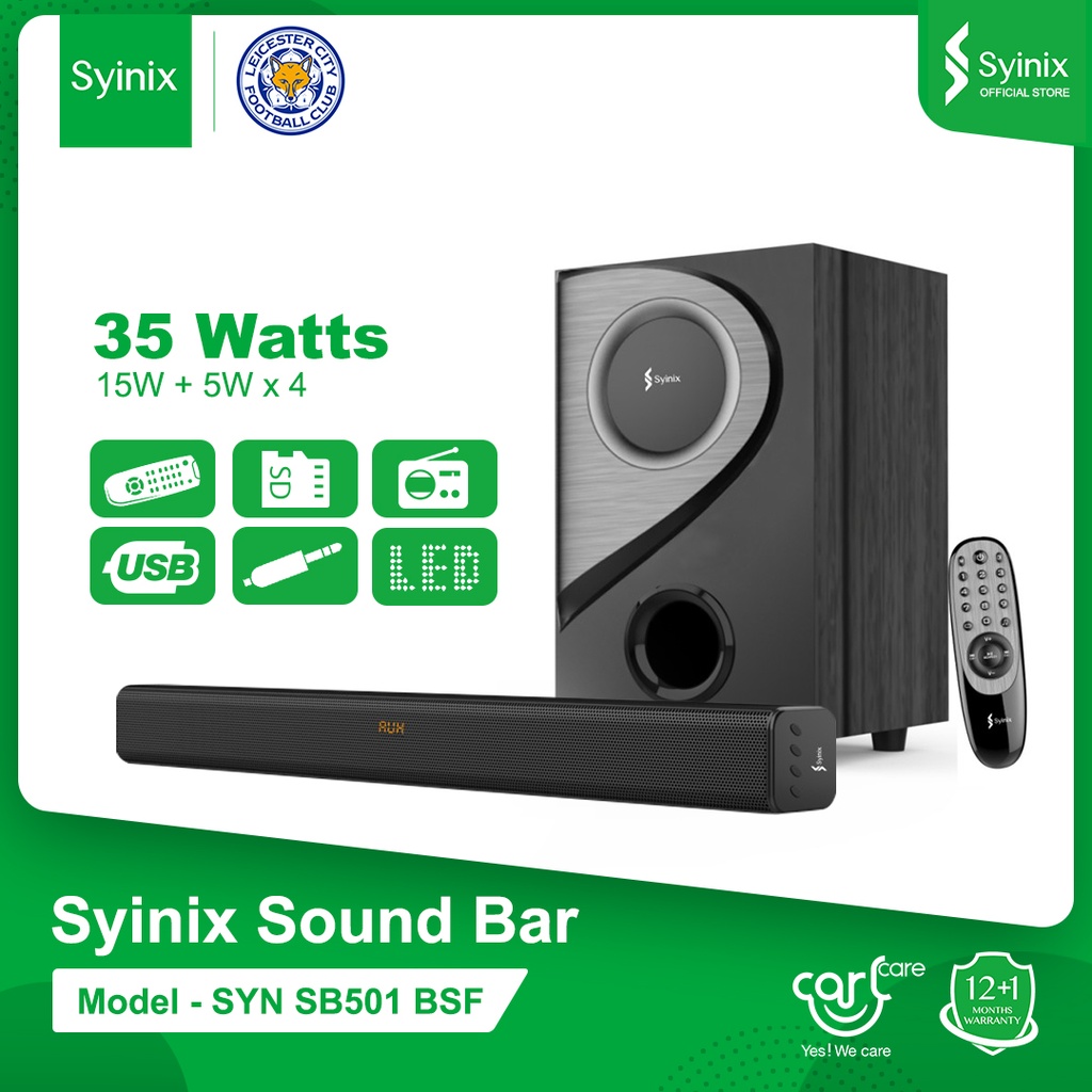 Syinix Speaker SYN-SB501BSF (2.1) SoundBar (35W)