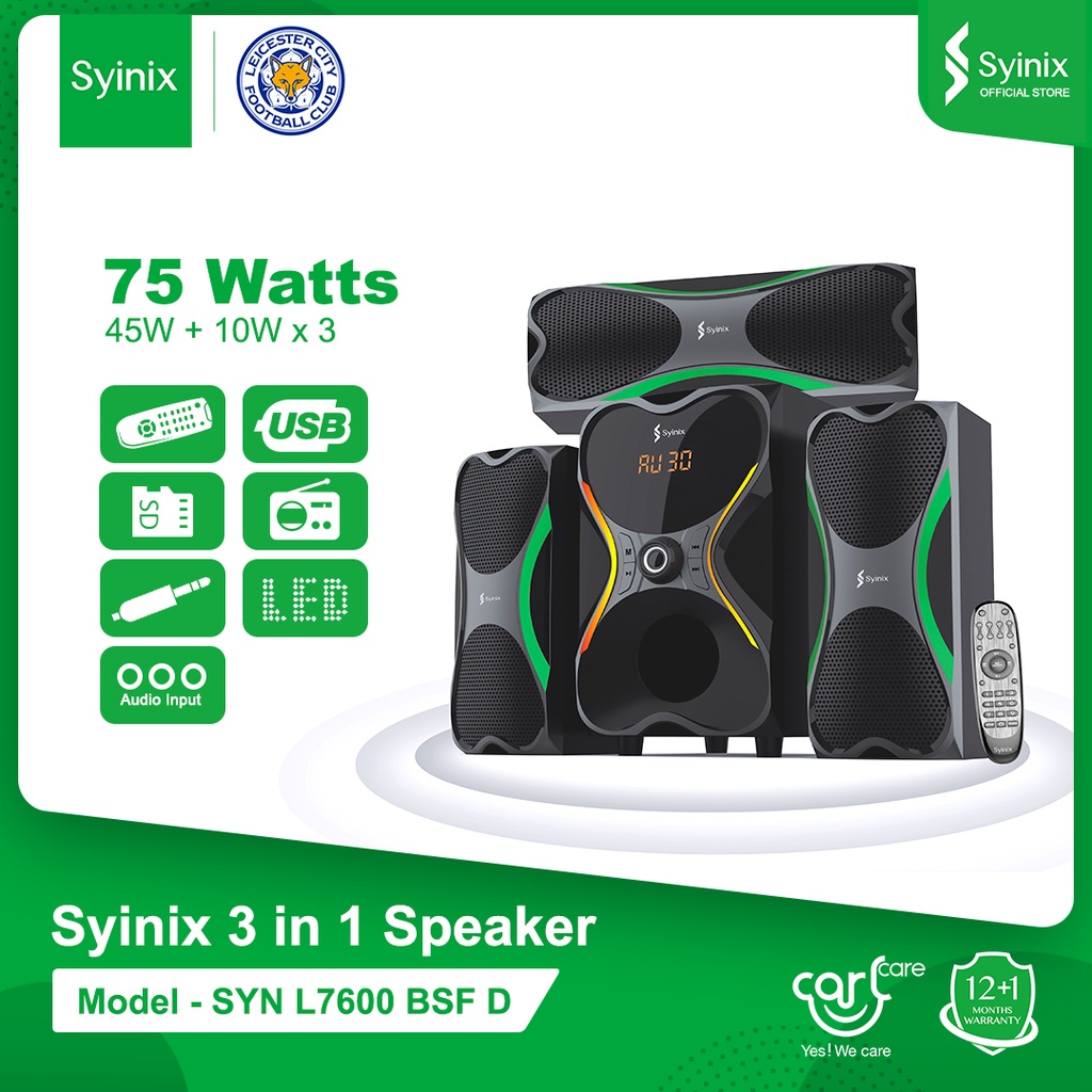 Syinix Speaker SYN-L7600BSF (3.1) (75W)