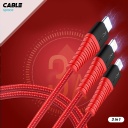 Rock Hi-Tensile 3in1 Charging Cable 1200mm