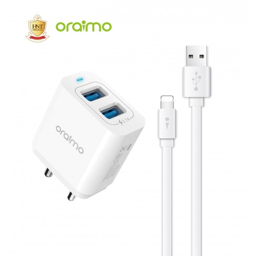 Oraimo 2.4A Fast Charger Set (Dual USB) (OCW-C62D)