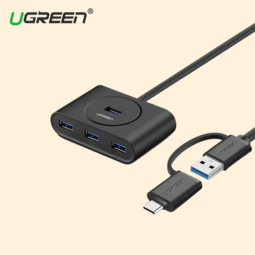 [6957303848508] UGreen 4-Port Hub (USB-C + USB-3.0) (40850)