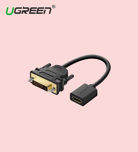[6957303821181] UGreen DVI Male to HDMI Female Adapter Cable 22cm (20118)