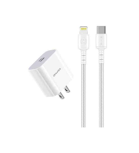 [6954284000963] Awei PD Charger + Type-C to Lighting Cable (PD5)