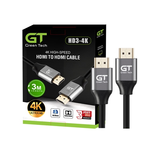 [8888882046031] Green Tech HDMI to HDMI Cable HD3-4K 3m