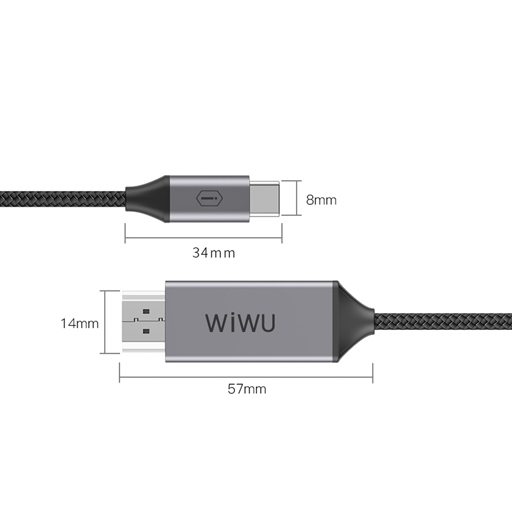 [6957815514106] WiWu Type-C to HDMI Coaxial Cable X9